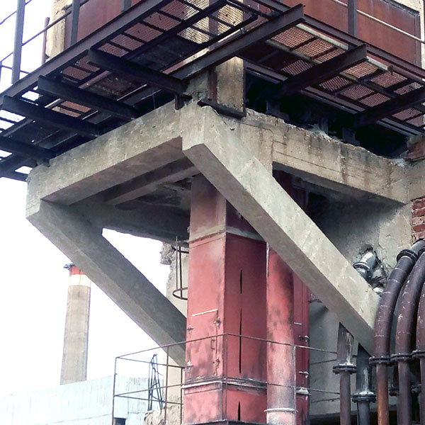Aspectul după decofrare al elementelor din beton armat consolidate
